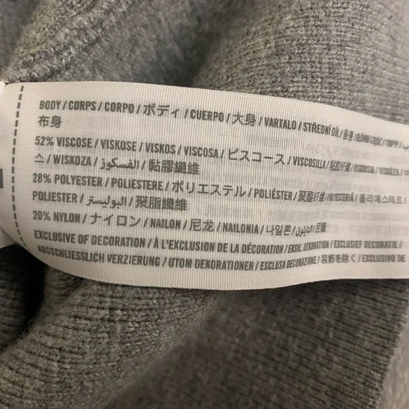 Abercrombie & Fitch Lux Soft Heavy Knit Gray Cardigan Jacket with Gold Buttons L - Picture 14 of 16